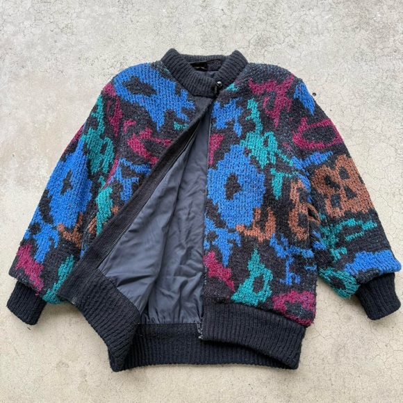 Vintage 80’s Rochelle California Colorful Abstract ZipUp Lined Jacket - Picture 2 of 8